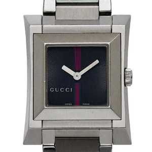 Gucci Watch 111L f-23914 Black Silver Shelly YA111502 Stainless Steel Quartz ...